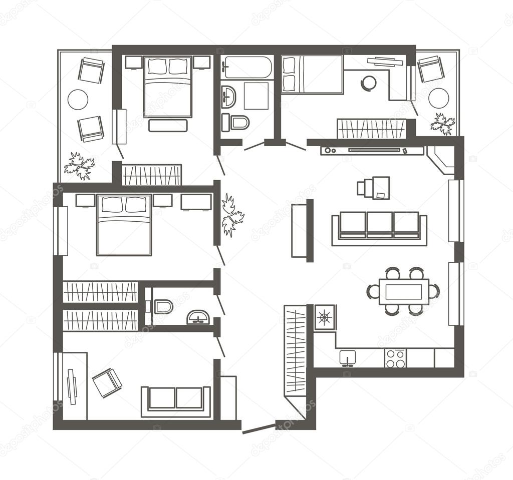 çeşitli uygulama mimari projeler 2 boyutlu çizimler